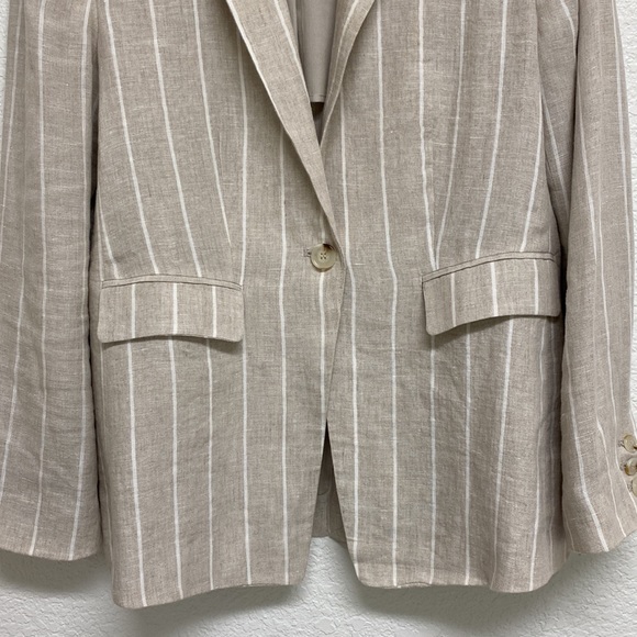 Sanctuary Striped Linen Blazer Medium - Picture 4 of 10